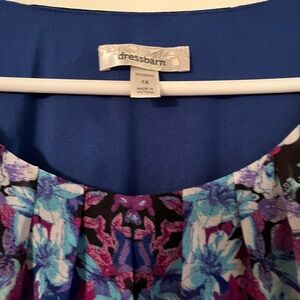 DRESS BARN-sleeveless-Blue & Purple-Elastic around the bottom waist- Size 1X